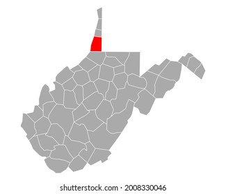 Map of Marshall in West Virginia on white