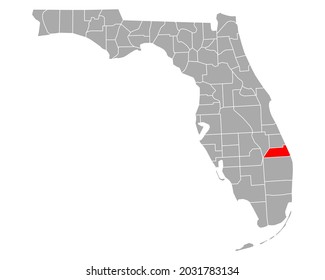 Map of Martin in Florida on white