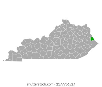 Mapa de Martin en Kentucky en blanco