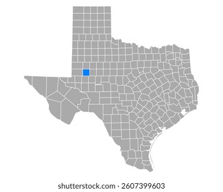 Map of Martin in Texas on white