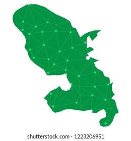 Map of Martinique from Polygonal wire frame low poly mesh,Martinique map Vector Illustration EPS10.
