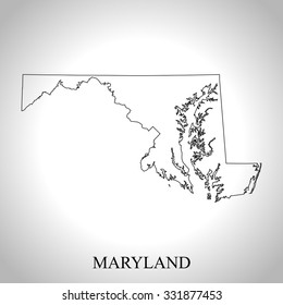 Maryland State Usa Solid Black Outline Stock Vector (Royalty Free ...