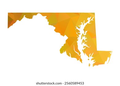 Map of Maryland - Gold Polygonal Design For Your. Vector illustration eps 10.