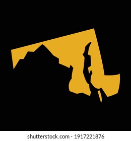 Map of Maryland, High detailed vector illustration of us state, Maryland State blank Map Outline isolated for infographics news media, printing posters, postcards and t-shirts, Vector EPS10.