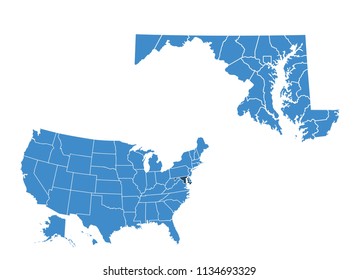 Map of Maryland state