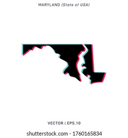 Map of Maryland Vector Design Template