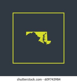 Map of Maryland Vector Illustration

