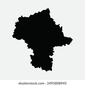 Map of Masovian - Poland outline silhouette graphic element Illustration template design
