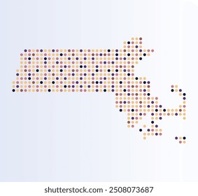 Map of Massachusetts state from dots