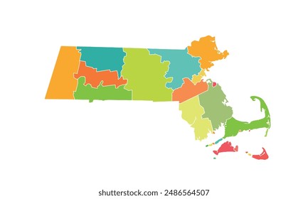 Map of the Massachusetts state.used for education,Travel worldwide, earth geography website layouts, background, Study geography,work in graphics.Suitable for tourists students and graphic design.