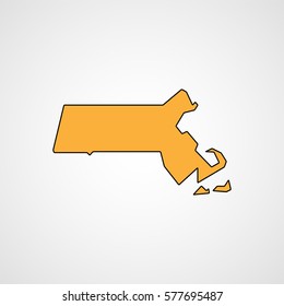 Map of Massachusetts. Vector