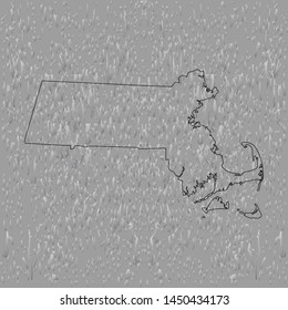 map of massachusetts. vector illustration