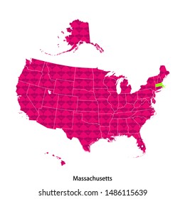 map of Massachusetts. vector illustration