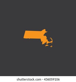 Map of Massachusetts Vector Illustration