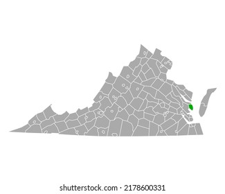 Map of Mathews in Virginia on white