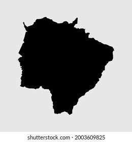 Mapa de Mato Grosso do Sul - Ejemplo de vector de silueta de contorno de Brasil
