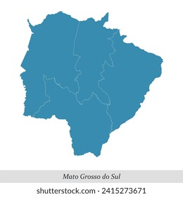 Mato Grosso do Sul es un mapa del estado de Brasil con mesorregiones fronterizas