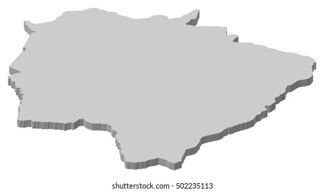 Map - Mato Grosso do Sul (Brazil) - 3D-Illustration