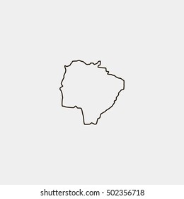 Map of Mato Grosso Do Sul Vector Illustration