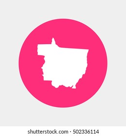 Map of Mato Grosso Vector Illustration