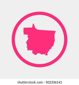Map of Mato Grosso Vector Illustration