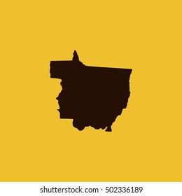 Map of Mato Grosso Vector Illustration