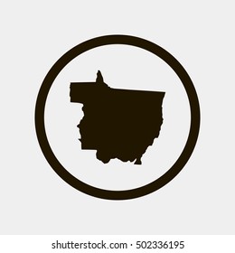 Map of Mato Grosso Vector Illustration