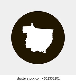 Map of Mato Grosso Vector Illustration