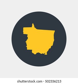 Map of Mato Grosso Vector Illustration