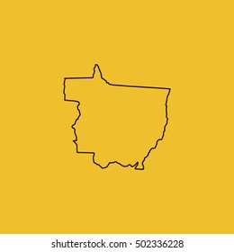 Map of Mato Grosso Vector Illustration