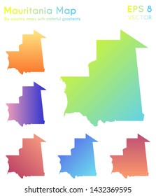 Map of Mauritania with beautiful gradients. Alluring set of country maps. Attractive vector illustration.