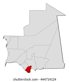 Map - Mauritania, Guidimaka