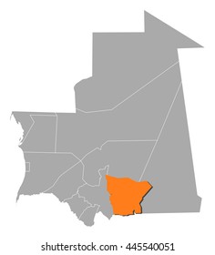 Map - Mauritania, Hodh El Gharbi
