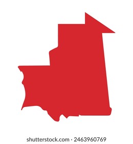 mapa del icono de Mauritania. Ilustración Vector gráfico del mapa de Mauritania.
