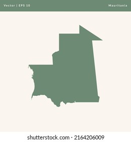 Map of Mauritania Illustration Vector Icon Map
