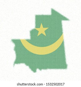Map of Mauritania. Mosaic style map with flag of Mauritania. Splendid vector illustration.