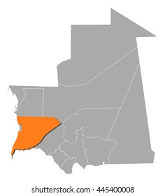 Map - Mauritania, Trarza