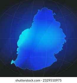 Map of Mauritius in blue color. Template for website, annual report, news, infographics. Vector Illustration 