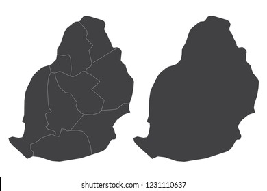 Map - Mauritius Couple Set , Map of Mauritius,Vector illustration eps 10.