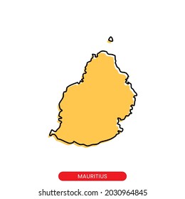 Map of Mauritius vector design template. Simple style with editable stroke.