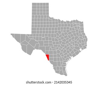 Map of Maverick in Texas on white