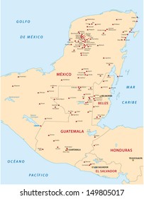 map of the maya area