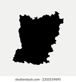 Map of Mayenne - Pays de la Loire - France region outline silhouette graphic element Illustration template design
