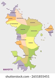 Map of Mayotte Communes and Administrative Divisions