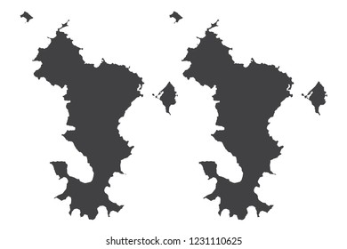 Map - Mayotte Couple Set , Map of Mayotte,Vector illustration eps 10.