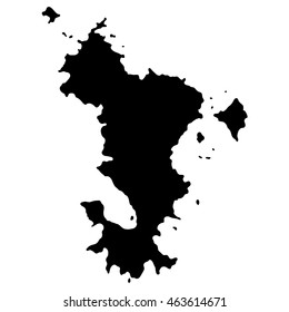 Map of Mayotte on white background. Overseas region of France