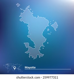 Map of Mayotte - vector illustration