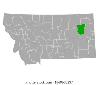 Map of McCone in Montana on white