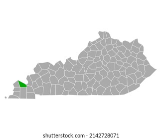 Map of McCracken in Kentucky on white