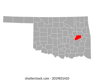 Map of McIntosh in Oklahoma on white
